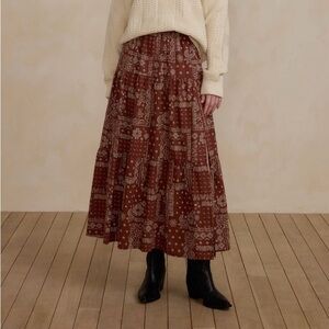 Rylee + Cru Bandana Print Maxi Skirt